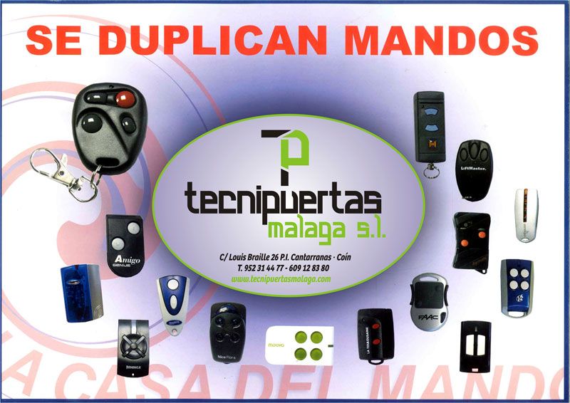 Tecnipuertas Málaga cartel de mandos 